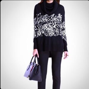 Diane von Furstenberg 'Ahiga' Floral Jacquard Cowl Neck Sweater